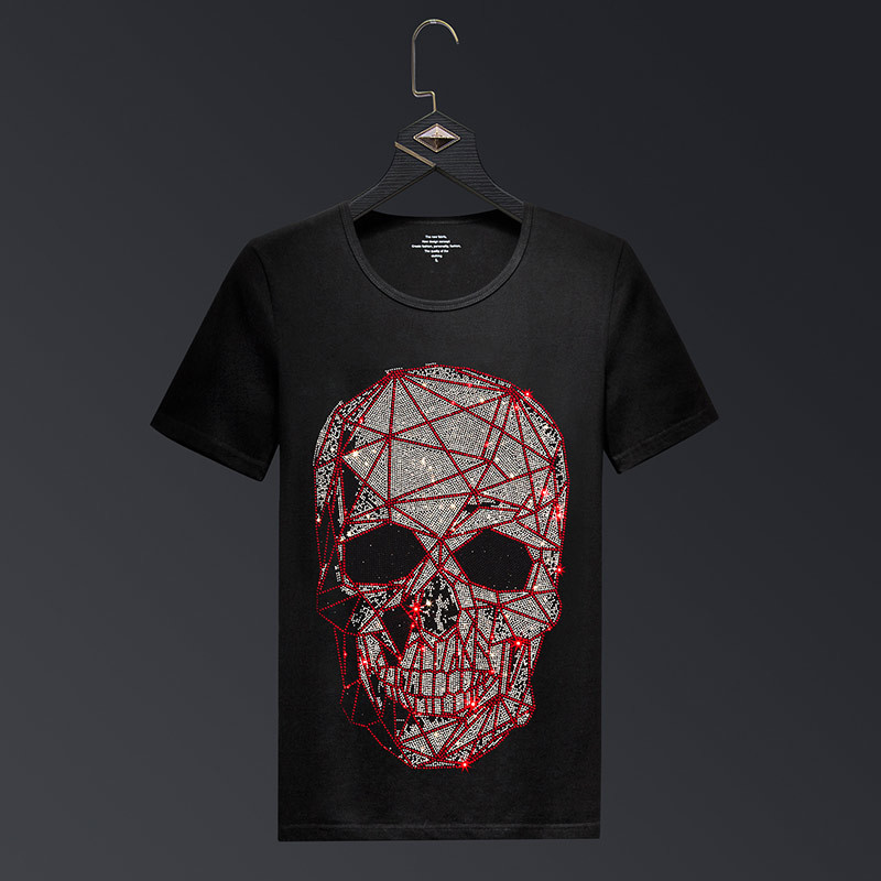 Streetwear Brand Clothing - Plus Size 2025 Fashion Skull Rhinestones